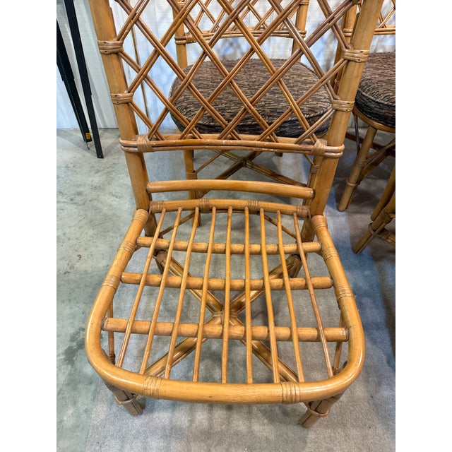 Set of 6 Mid 19th Century Chippendale Rattan Dining Chairs For Sale - Image 9 of 10