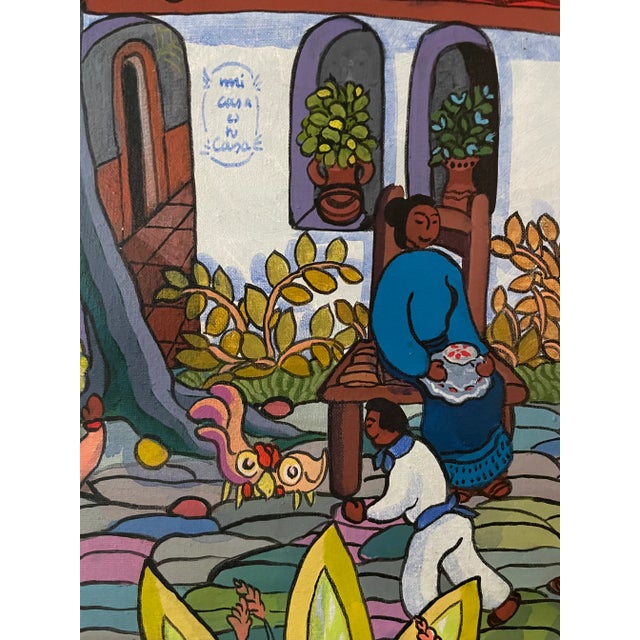 Blue 2001 Original Signed Mexican Fine Art Painting on Canvas by Ada Colorina For Sale - Image 8 of 11