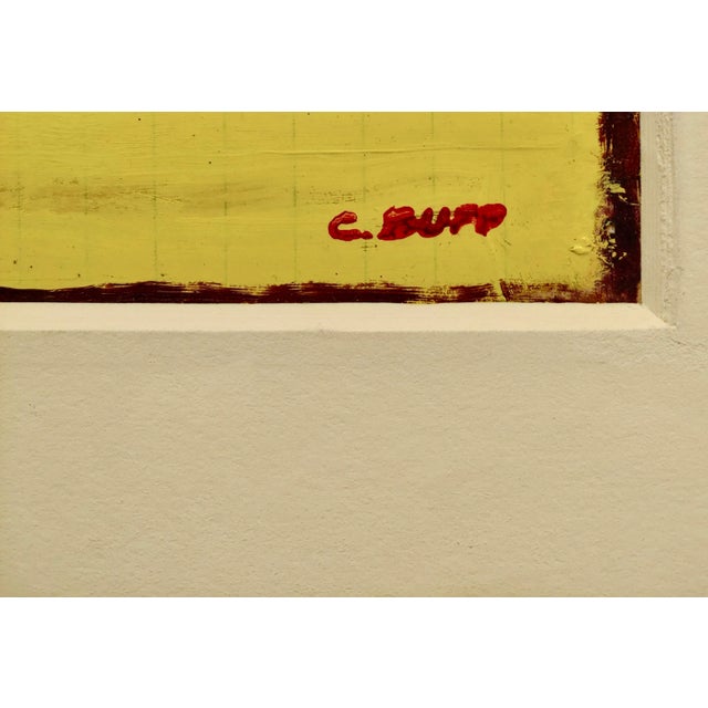 Conrad Buff -Yellow Red & Black Abstract -1960s California Modernist Oil Painting For Sale - Image 4 of 7