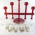 Large, rare wooden candlestick from Aarikka Finland. Complete with glass holders and white ball candles. Height including...