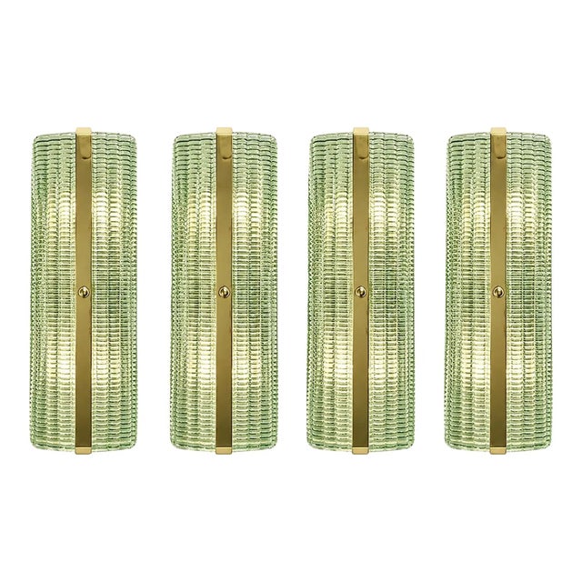 Silver Rectangular Murano Glass Wall Sconces with Chrome Finish by Simoeng for Simoeng, Set of 4 For Sale - Image 8 of 8
