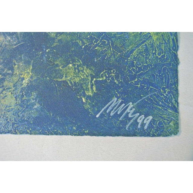 This intaglio mixed media unique monoprint is on heavy hand made paper with beautiful deckled edges on all sides. it is a...