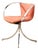 Vintage 1970s Chrome Halo Swivel Armchair in Blush Velvet For Sale