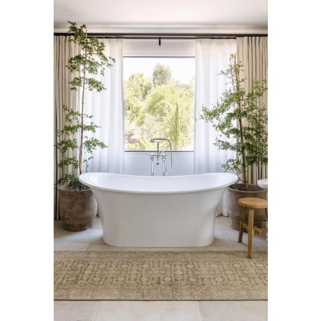 Textile Pure Salt Menorca Green Hand Knotted Wool Runner, 2'6" X 9' For Sale - Image 7 of 7