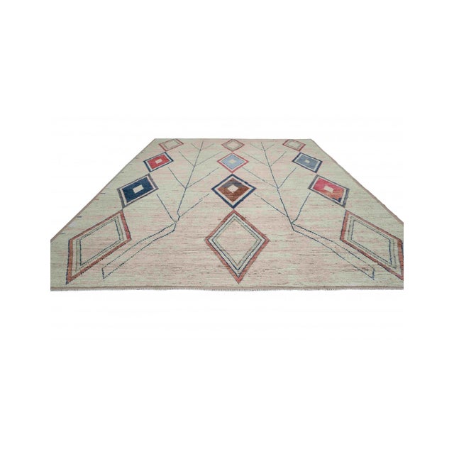 Mid-Century Modern Modern Hand Knotted Wool Rug For Sale - Image 3 of 9