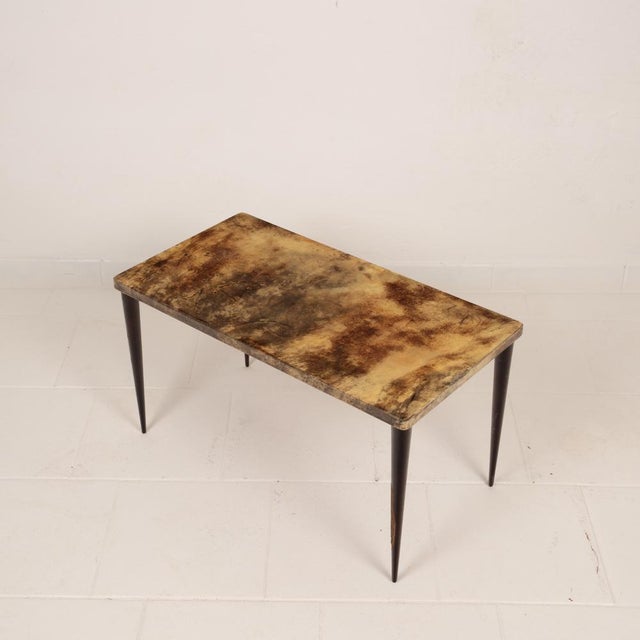 Low Rectangular Model 825 Coffee Table in Parchment by Aldo Tura, 1950 For Sale - Image 10 of 18