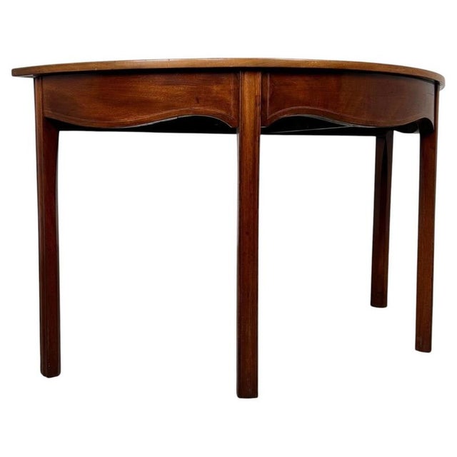 18th Century English Mahogany Demi-Lune Console Table For Sale - Image 3 of 8