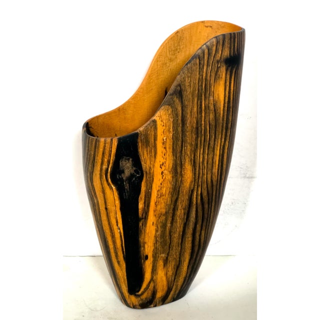 Sienna Hand Made Wooden Vase With Insert For Sale - Image 8 of 8