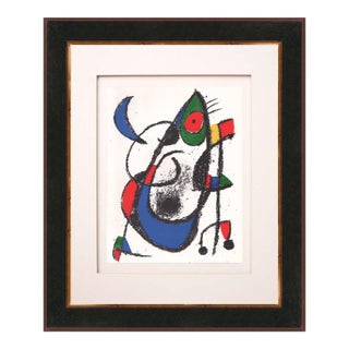 Joan Miro Original Lithograph V2-11 Mourlot 1975 Framed For Sale