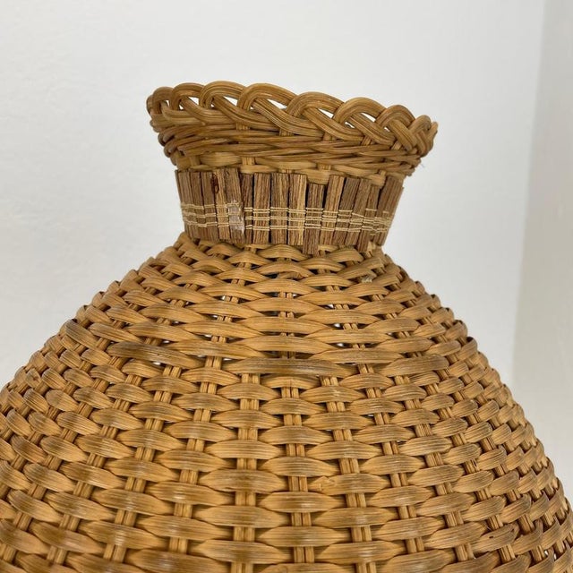 Vintage Austrian Metal and Rattan Tripod Table Light, 1960s For Sale - Image 10 of 18