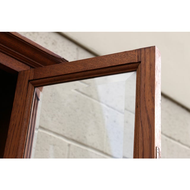 Brown French Provincial Carved Oak Buffet/Hutch For Sale - Image 8 of 12