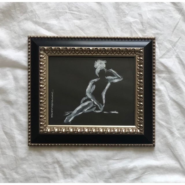Leslie Poteet Busker “Figure No. 230” Contemporary Black and White Figure Study, Framed For Sale - Image 4 of 5