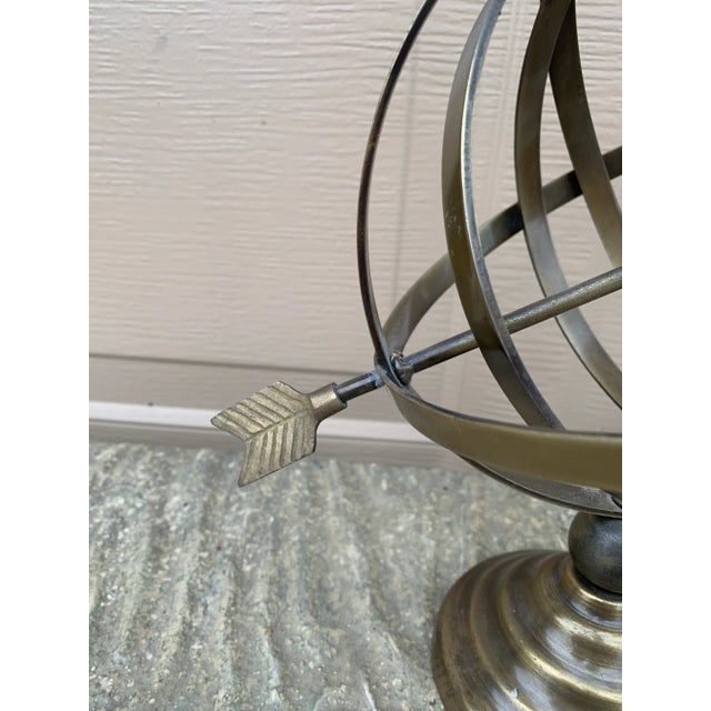 Vintage Brass Armillary Sphere Sundial Garden Ornament, English Country Style For Sale In South Bend - Image 6 of 10