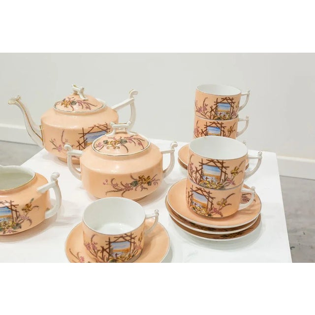Modern Antique Porcelain Coffee Service Set, Set of 15 For Sale - Image 3 of 8