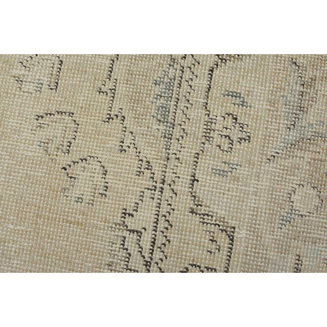 Beige Tabriz Rug 9’8” X 12’9” Beige Wool Vintage Distressed Hand-Knotted Carpet For Sale - Image 8 of 15
