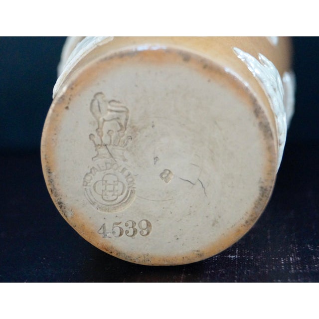 Antique Royal Doulton Harvest Hunt Beaker with Silver Rim, 1896 For Sale - Image 4 of 6