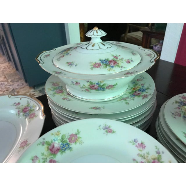LW by Supreme Serving Dinner for 8 Person Set, 57 Pieces. This gorgeous classy design features yellow band with Flowers...