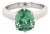 Agl 2.89 Carat Unheated Demantoid Garnet Ring, Platinum, Size 6.5 For Sale