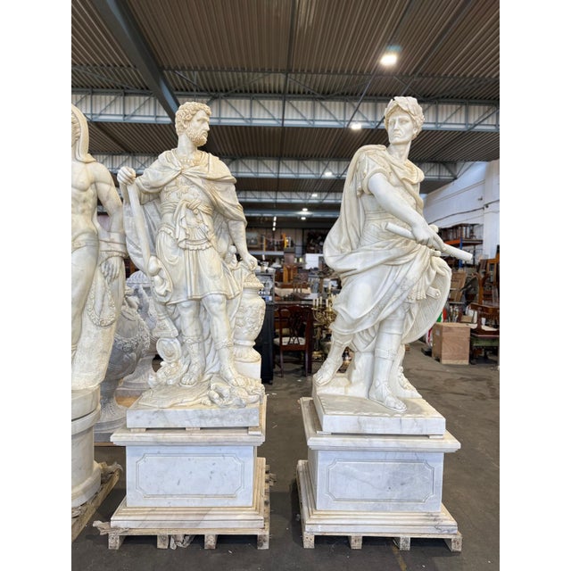 Large Classical Marble Warrior Figures, Late 20th Century, Set of 2 For Sale - Image 14 of 14