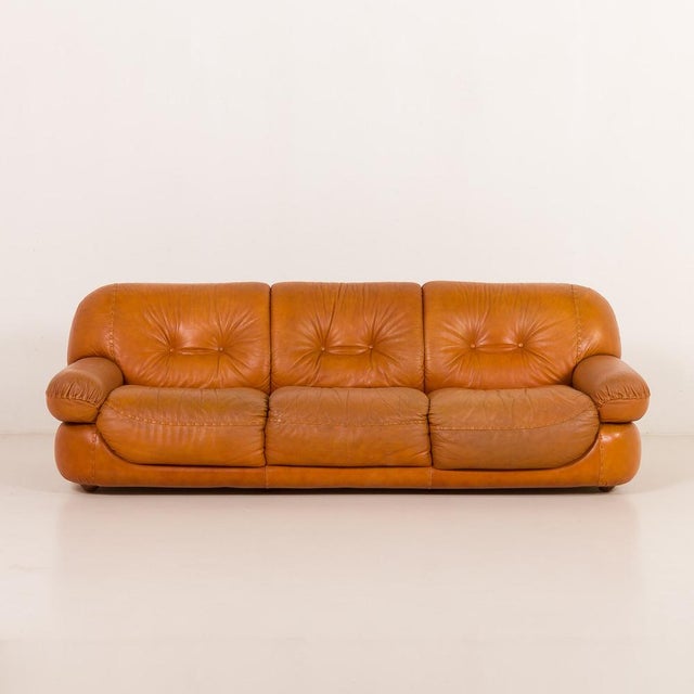 Leather Sapporo Sofa by Mario Marenco for Mobil Girgi, 1970s For Sale - Image 12 of 12