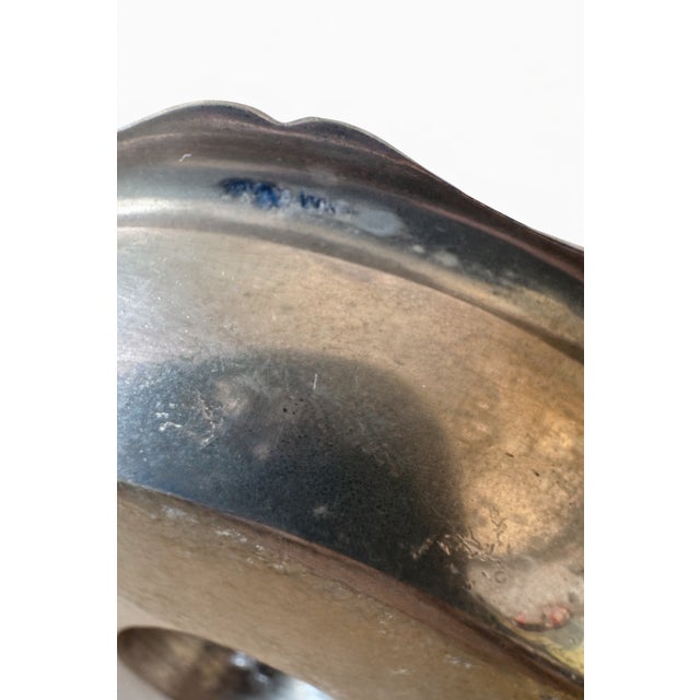 Wood Mid-Century Modern Brass and Wood Chamber Candlesticks with Ring Handle, 1950, Set of 2 For Sale - Image 7 of 8