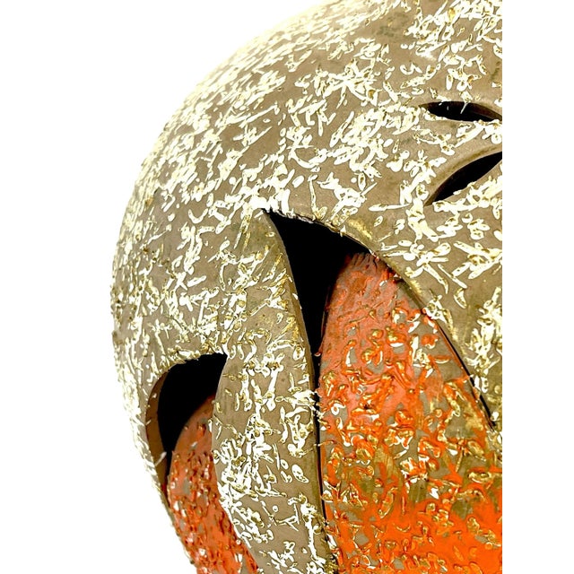 Ceramic 1960s Mid-Century Modern Brutalist Pierced Ceramic Lamp For Sale - Image 7 of 12