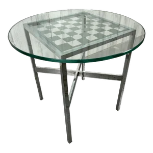 Vintage Chrome and Glass Game Table