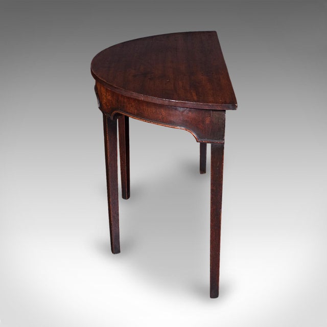 Late 18th Century Antique Demi Lune Console Table, English, Alcove, After Hepplewhite, Georgian For Sale - Image 5 of 9
