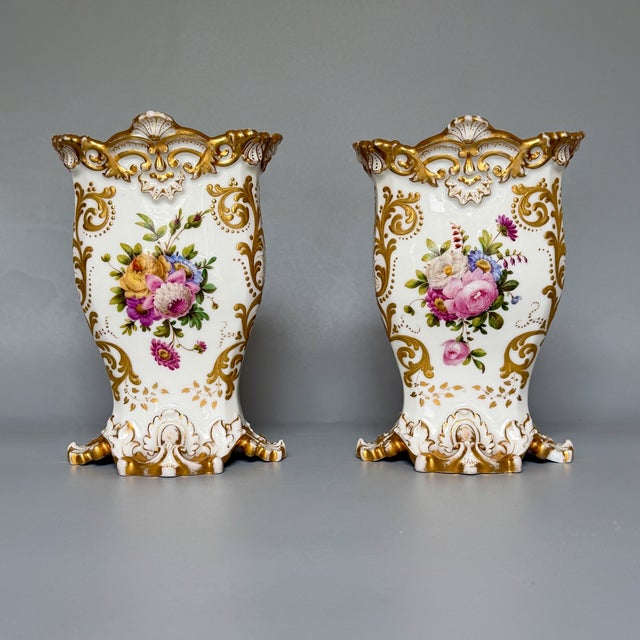 Porcelain Rococo Spill Vases from Jacob Petit, 1840, Set of 2 For Sale - Image 6 of 18