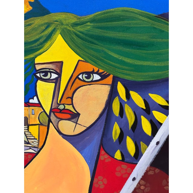 Late 20th Century Arkone Cubist Abstract Original Painting, Signed For Sale - Image 9 of 12