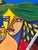 Late 20th Century Arkone Cubist Abstract Original Painting, Signed For Sale - Image 9 of 12