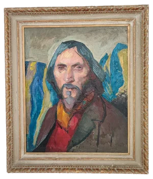 Mady Epstein, Portrait du poète russe Ivanov, Oil on Canvas, Framed