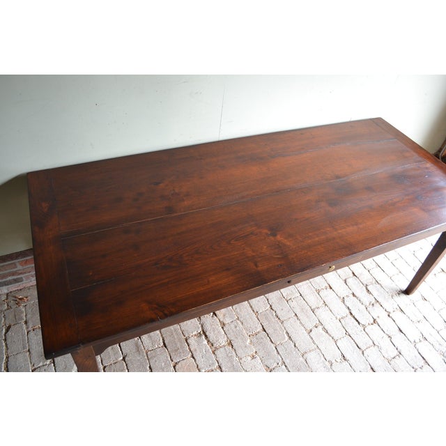 Antique Oak Dining Table with 3 Drawers For Sale - Image 4 of 9