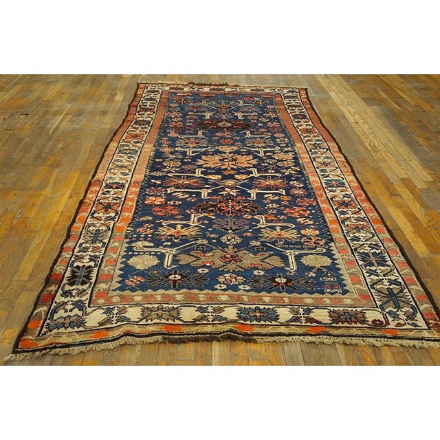 Antique Caucasian rug, size: 4'6" x 9'8". Hallway Runner Rugs (4.06ft x 9.08ft), Country of Origin: Caucasus, Circa Date:...