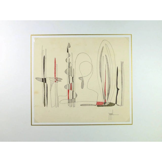 Abstract Jaquel, Black and Red Line Abstract For Sale - Image 3 of 4