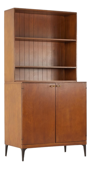 Heywood Wakefield Contessa Mid Century 2 Door Bar Cabinet With Hutch