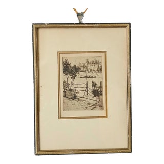 Eugène Béjot Extraordinary Etching -Le Jardin Du Lavoir- 1898 For Sale