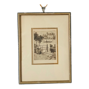 Eugène Béjot Extraordinary Etching -Le Jardin Du Lavoir- 1898