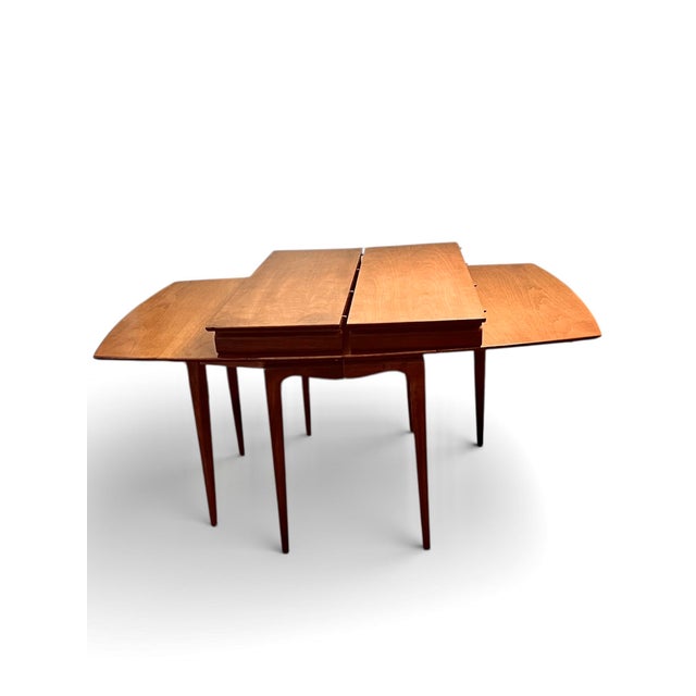 1950s Mid-Century Modern Walnut Drop-Leaf Extension Dining Table For Sale - Image 18 of 18