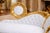 1970s Artisan Louis XVI Gold Beech White Leather Chaise-1 Pc For Sale - Image 4 of 9
