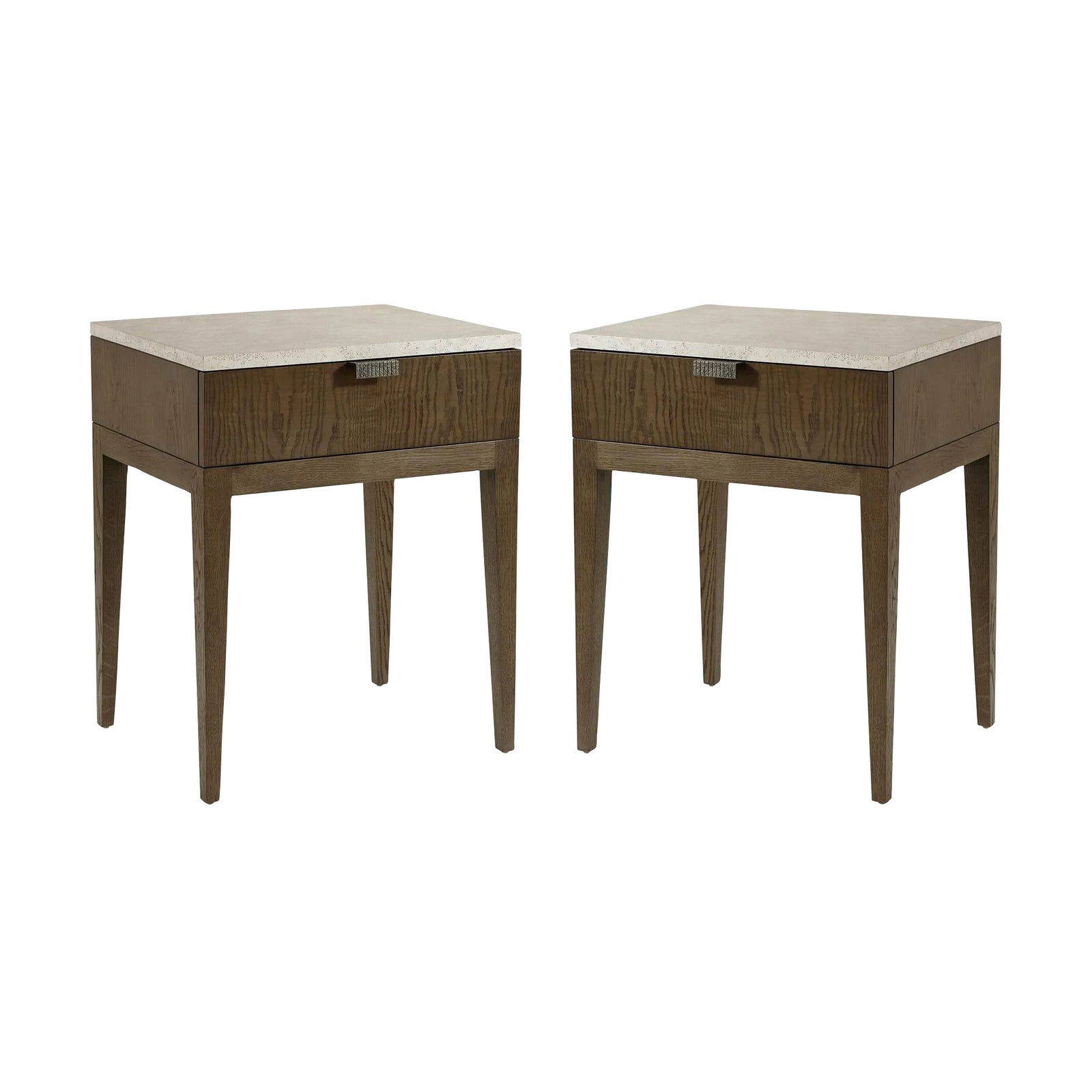 Pair of Dark Modern Nightstands | Chairish