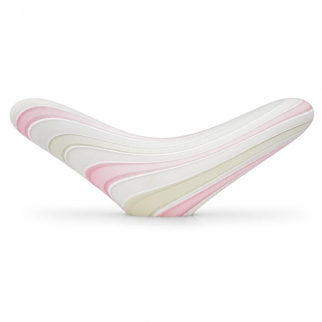 Vetri-Murano Glass Art Crescent Shaped Table Lamp For Sale