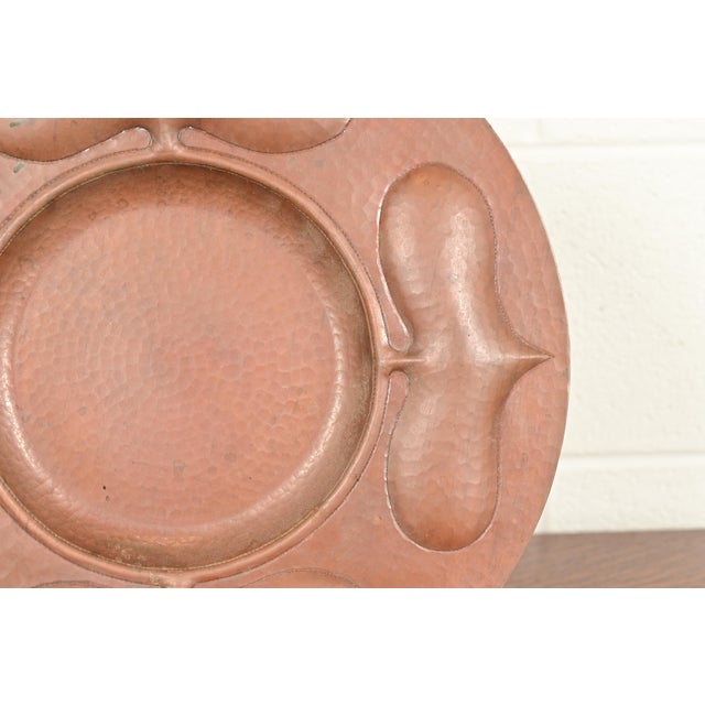 Metal Ramon Ramirez Arts & Crafts Hammered Copper Charger Plate or Tray For Sale - Image 7 of 12