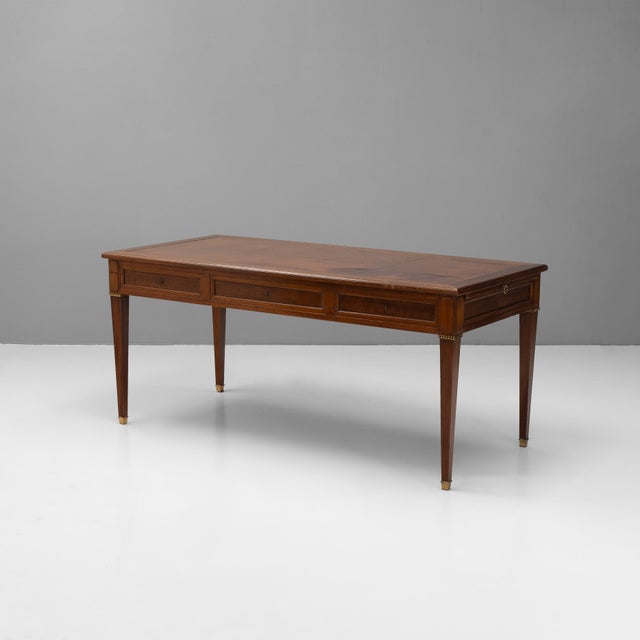 Antique Writing Table with Leather Top, 1900 For Sale - Image 12 of 12