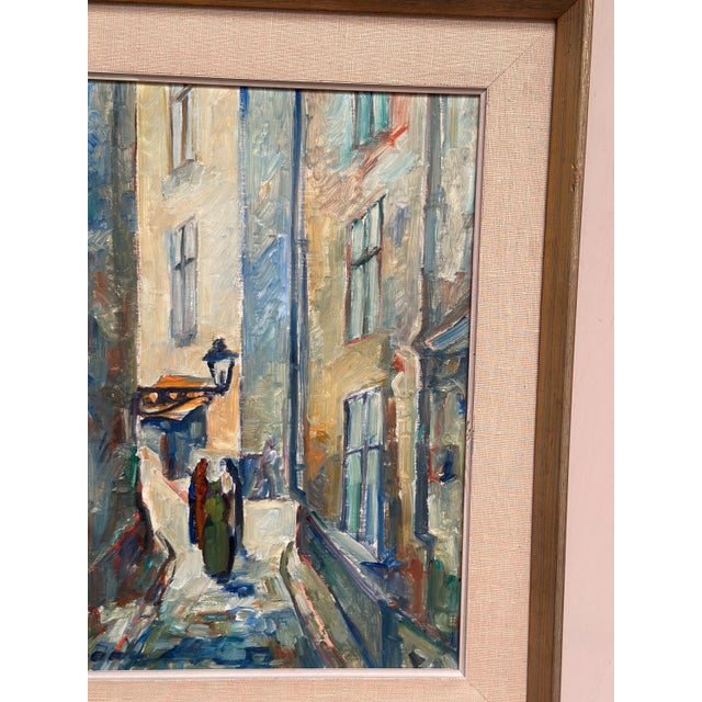 Emil Hellbom, Gamla Stan (Town), 1920s, Oil on Panel, Framed For Sale - Image 8 of 18