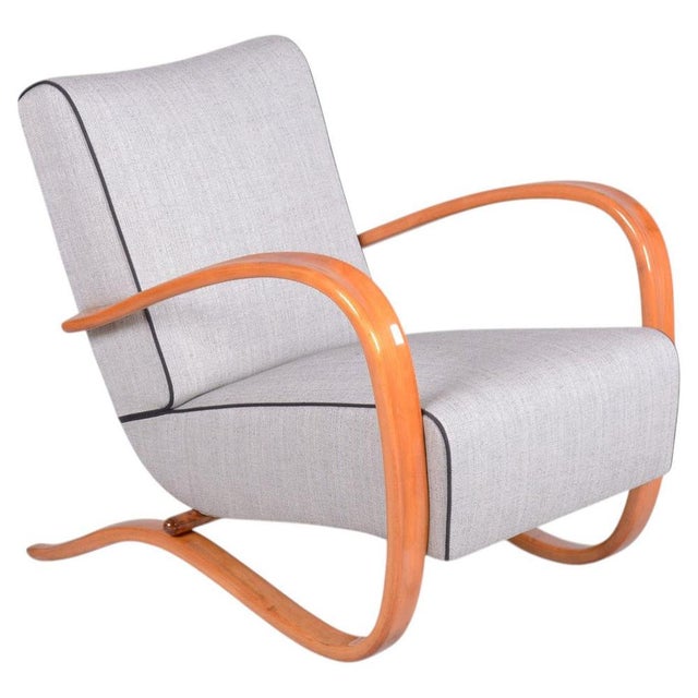 Czech Art Deco H-269 Lounge Chair attributed to J. Halabala for Up Závody, 1930s For Sale - Image 14 of 14