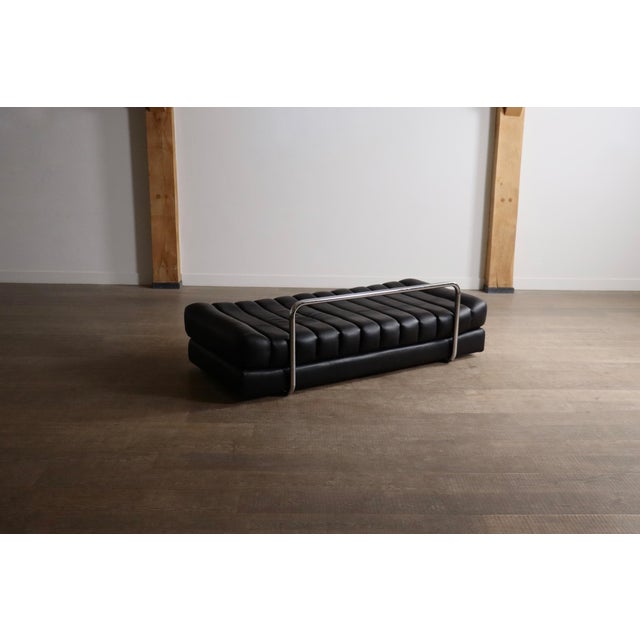 1960s DS-85 Sofa Bed in Black Leather and Chrome from De Sede, Switzerland, 1960s For Sale - Image 5 of 13