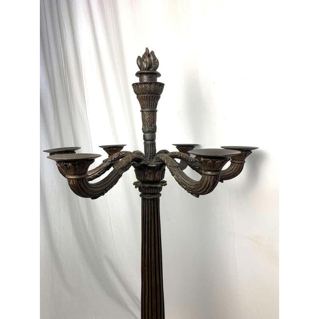 Empire Bronze Candelabras, France, Set of 2 For Sale - Image 6 of 9