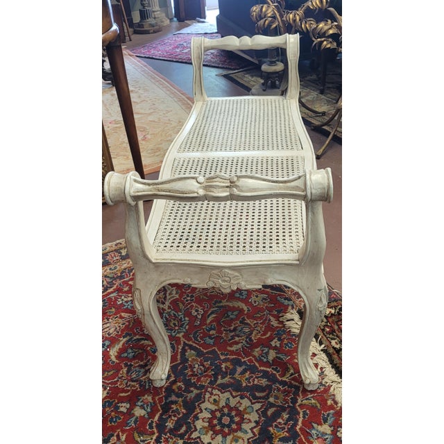 Vintage Cane Seat Window Bench For Sale - Image 4 of 10