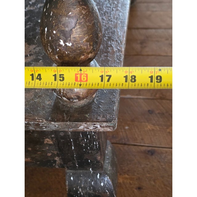 Chocolate Mid 19th Century Polychrome Wood Bench For Sale - Image 8 of 8